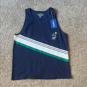 NWT Chubbies Navy Tank with Green and White Accents Men’s 2XL